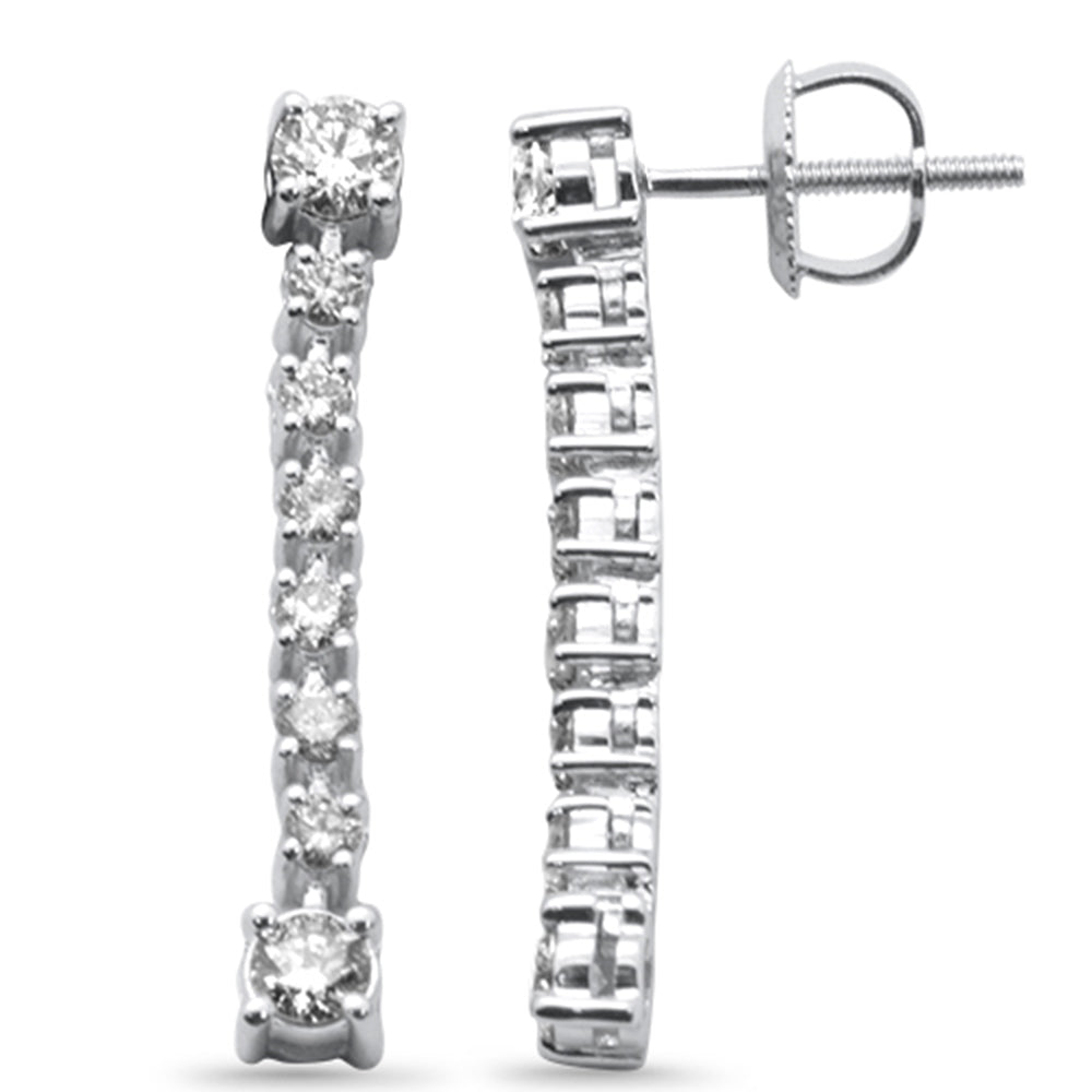 ''SPECIAL!.97ct G SI 14K White GOLD Diamond Drop Earrings Screw Back''