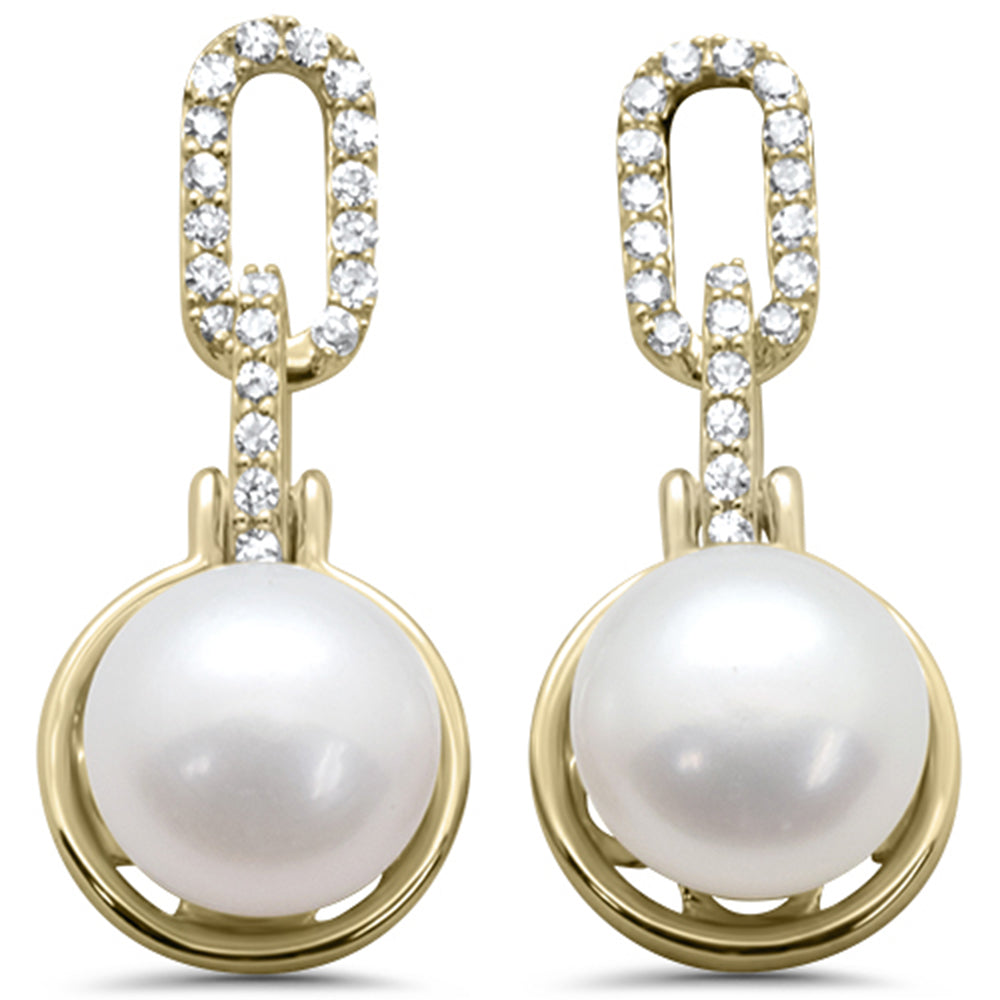 ''SPECIAL!.20ct G SI 14K Yellow Gold Diamond Pearl Drop EARRINGS''