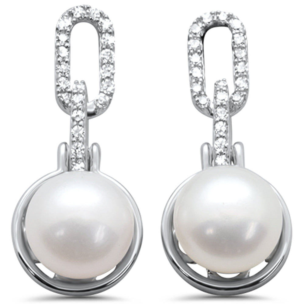 ''SPECIAL!.20ct G SI 14K White Gold Diamond Pearl Drop EARRINGS''