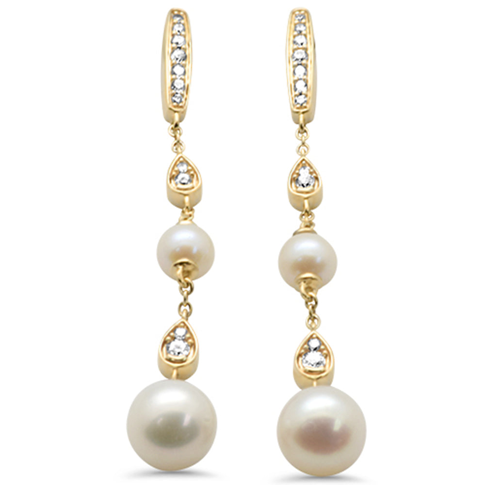 ''SPECIAL! .32ct G SI 14K Yellow GOLD Diamond Pearl Drop Earrings''