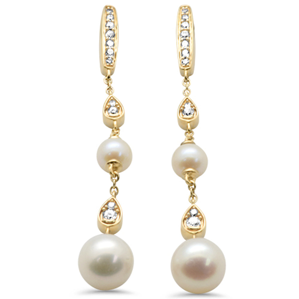 ''SPECIAL! .32ct G SI 14K Yellow Gold Diamond Pearl Drop EARRINGS''