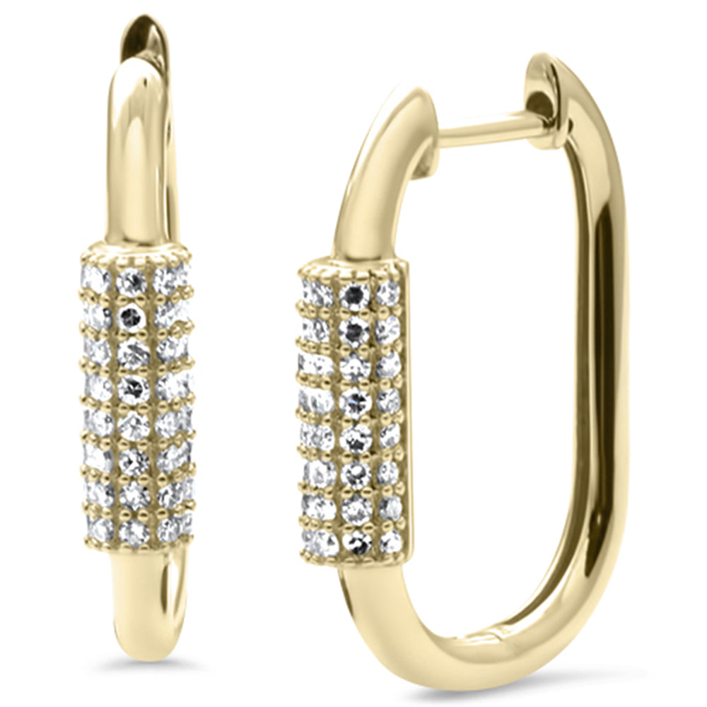 ''SPECIAL!.40ct G SI 14K Yellow GOLD Diamond Paperclip Earrings''