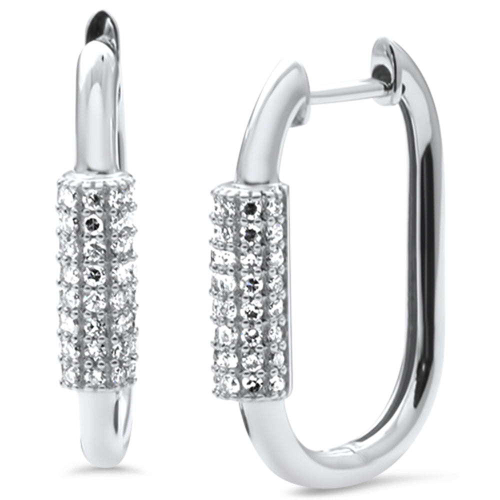 ''SPECIAL!.40ct G SI 14K White Gold DIAMOND Paperclip Earrings''