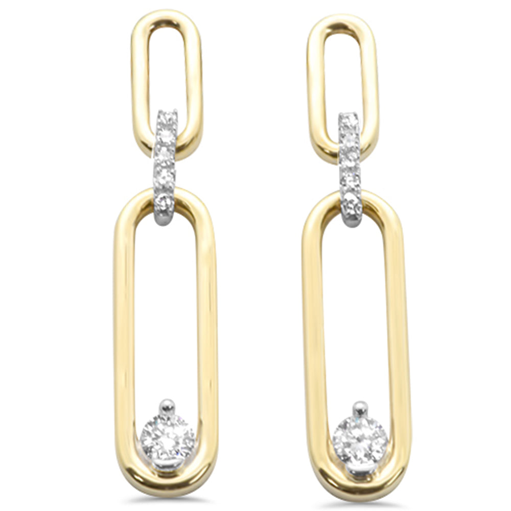 ''SPECIAL! .20ct G SI 14K Yellow Gold Diamond Paperclip EARRINGS''