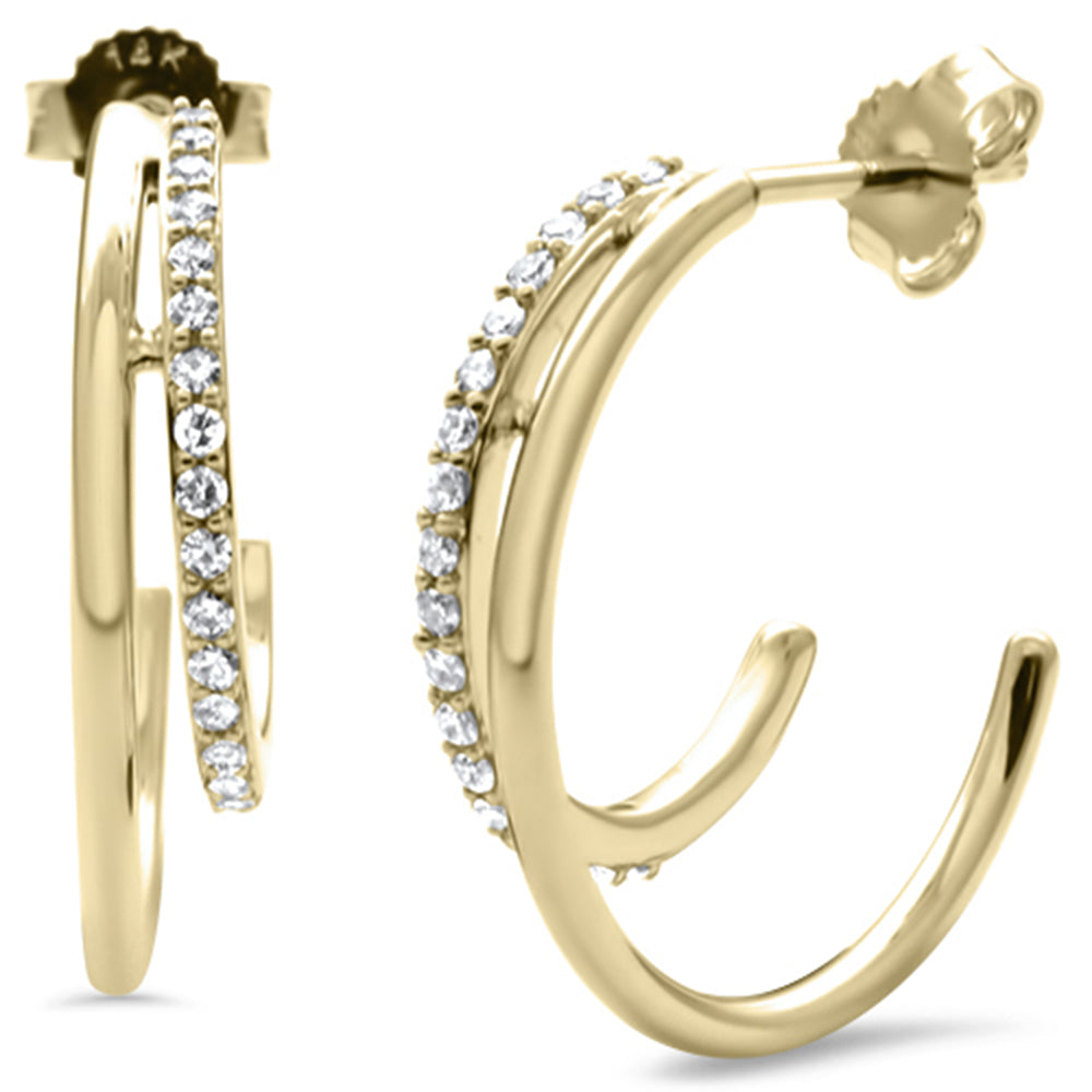 ''SPECIAL!.24ct G SI 14K Yellow GOLD Diamond Open Hoop Earrings''