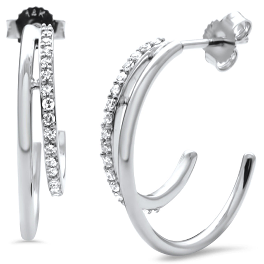 SPECIAL! .25ct G SI 14K White Gold Diamond Open HOOP EARRINGS