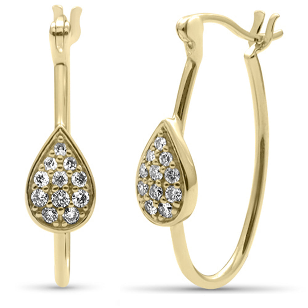 ''SPECIAL!.25ct G SI 14K Yellow Gold DIAMOND Pear Shaped Huggie Earrings''