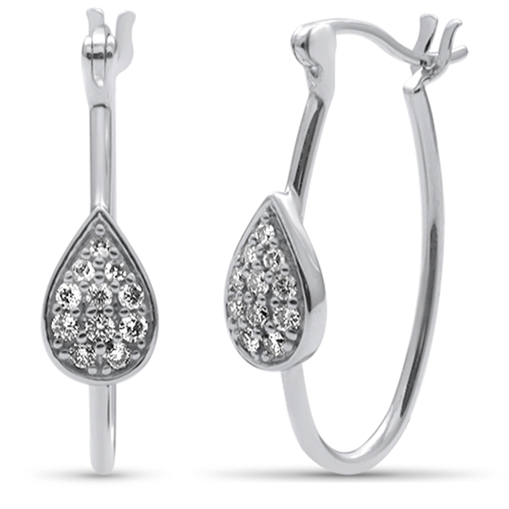 ''SPECIAL!.25ct G SI 14K White GOLD Diamond Pear Shaped Huggie Earrings''