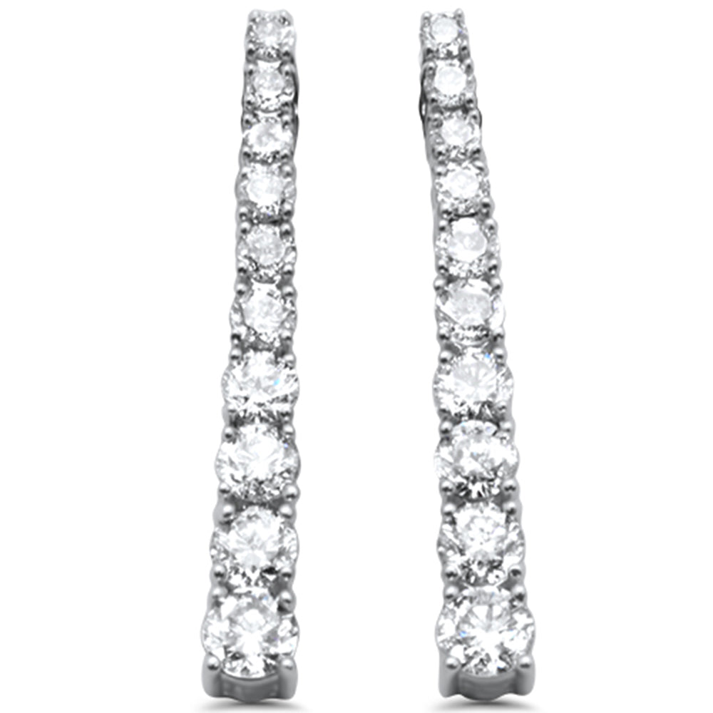 ''SPECIAL! .99ct G SI 14K White GOLD Diamond Graduated Stones Drop Earrings''