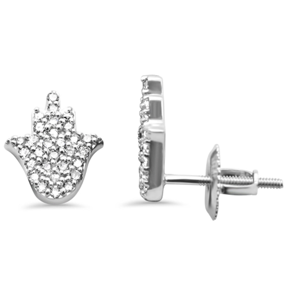 .26ct G SI 14K White Gold Diamond Hamsa EARRINGS