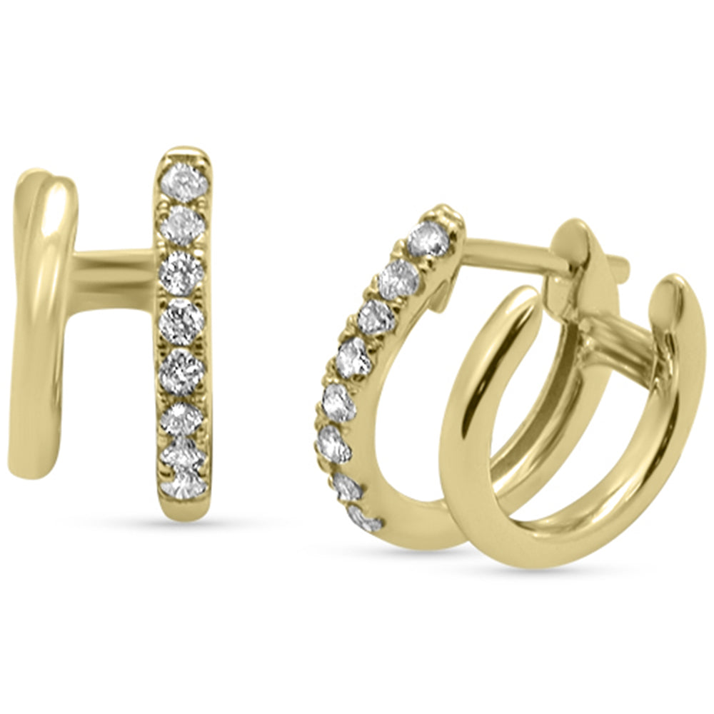 ''SPECIAL! .23ct G SI 14K Yellow GOLD Diamond Double Hoop Earrings''