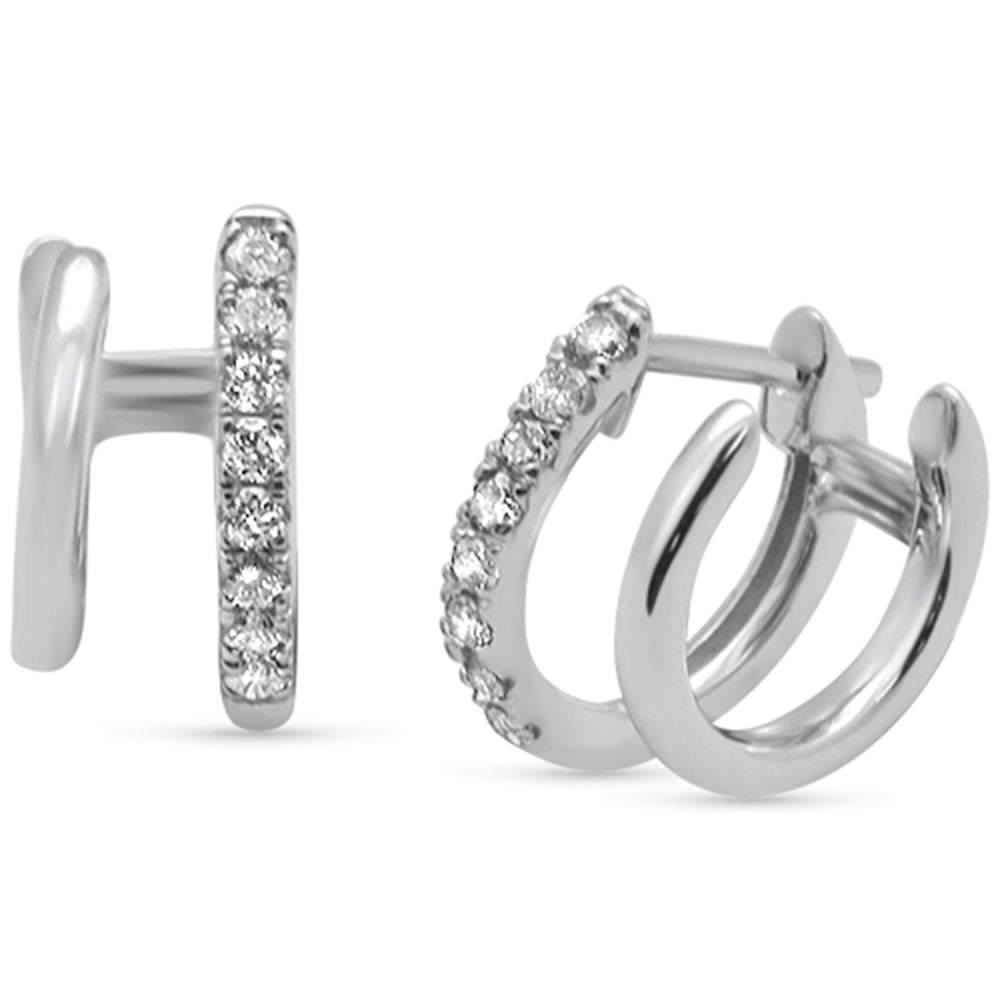 ''SPECIAL! .23ct G SI 14K White Gold Diamond Double Hoop EARRINGS''