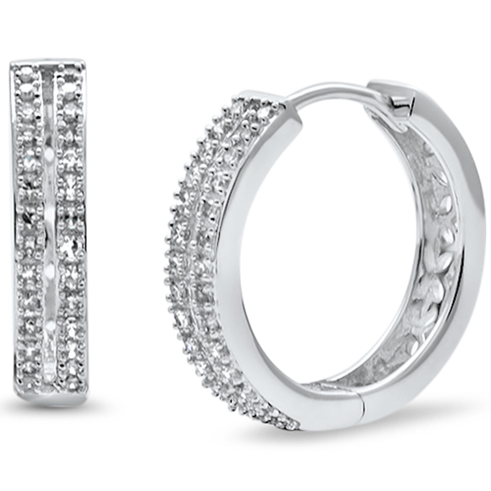 ''SPECIAL! .28ct G SI 14K White GOLD Diamond Hoop Earrings''