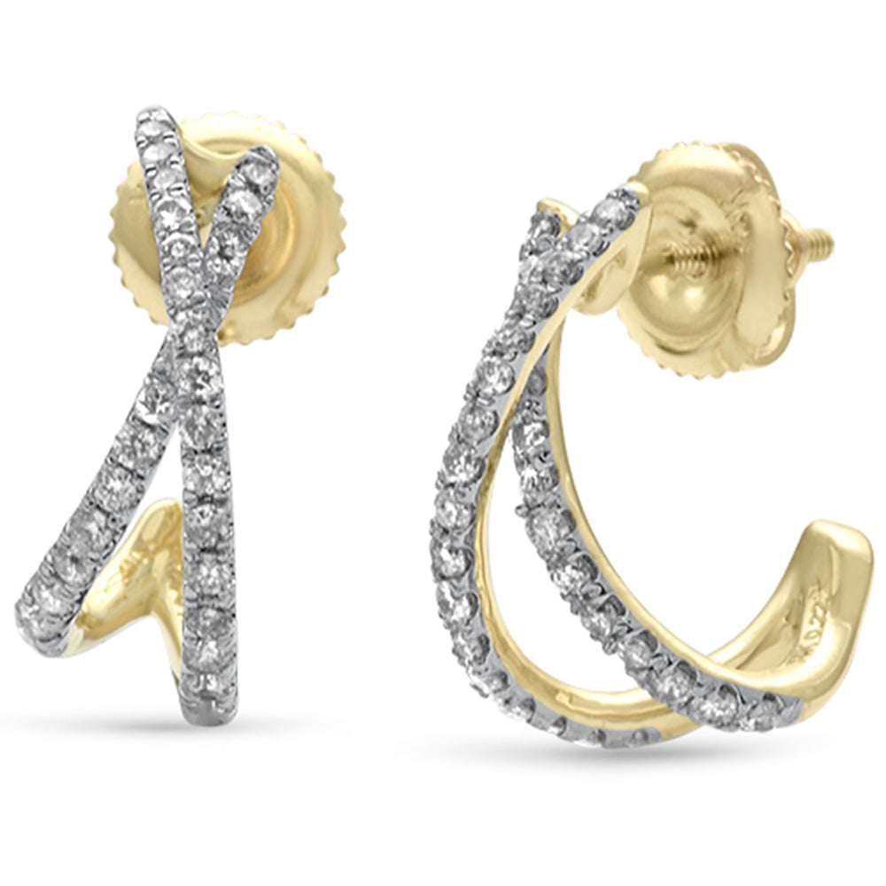 ''SPECIAL! .43ct G SI 14K Yellow Gold Diamond Twisted Hoop EARRINGS''