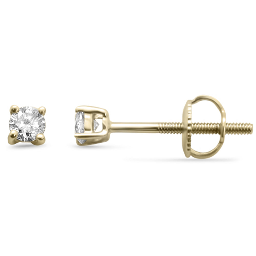 ''SPECIAL!  .20ct G SI 14K Yellow Gold DIAMOND Solitaire Earrings Screw Back''