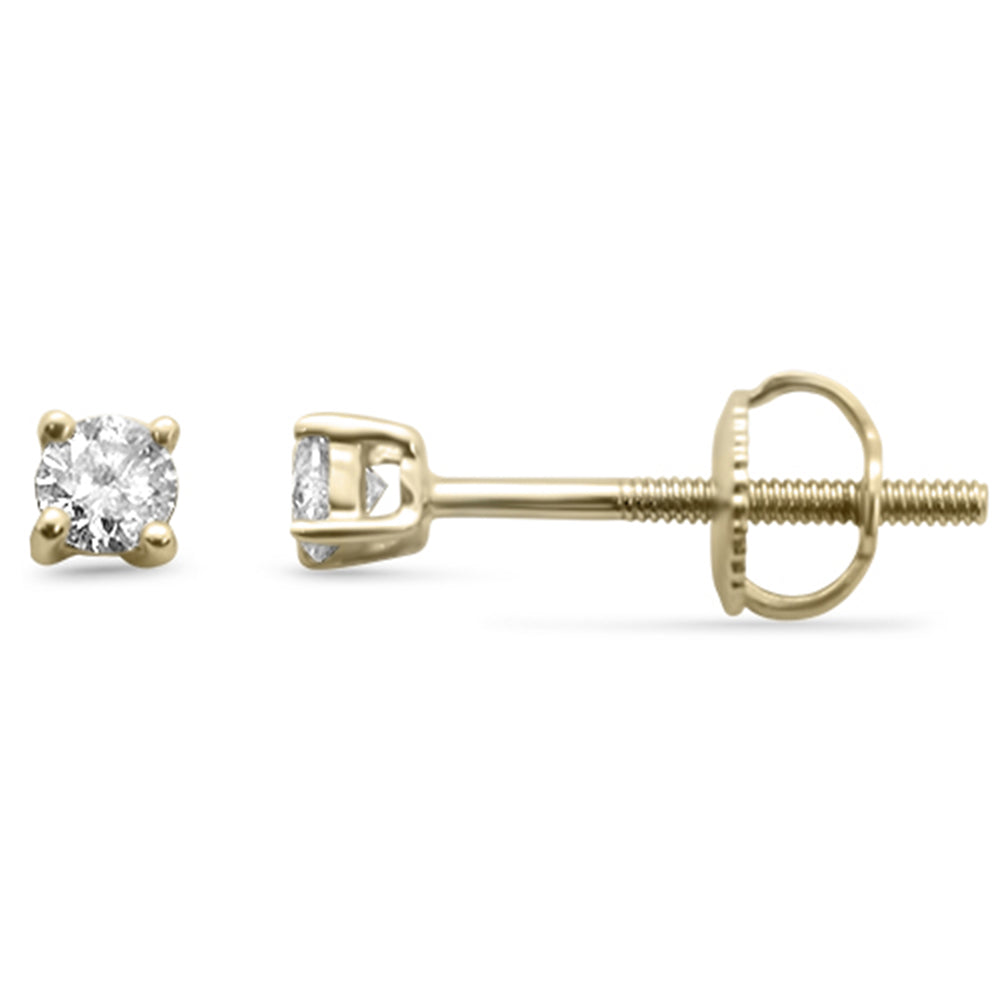 ''SPECIAL!  .20ct G SI 14K Yellow Gold Diamond Solitaire Earrings SCREW Back''