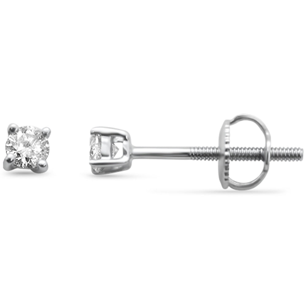 ''SPECIAL!  .20ct G SI 14K White Gold Diamond Solitaire EARRINGS Screw Back''