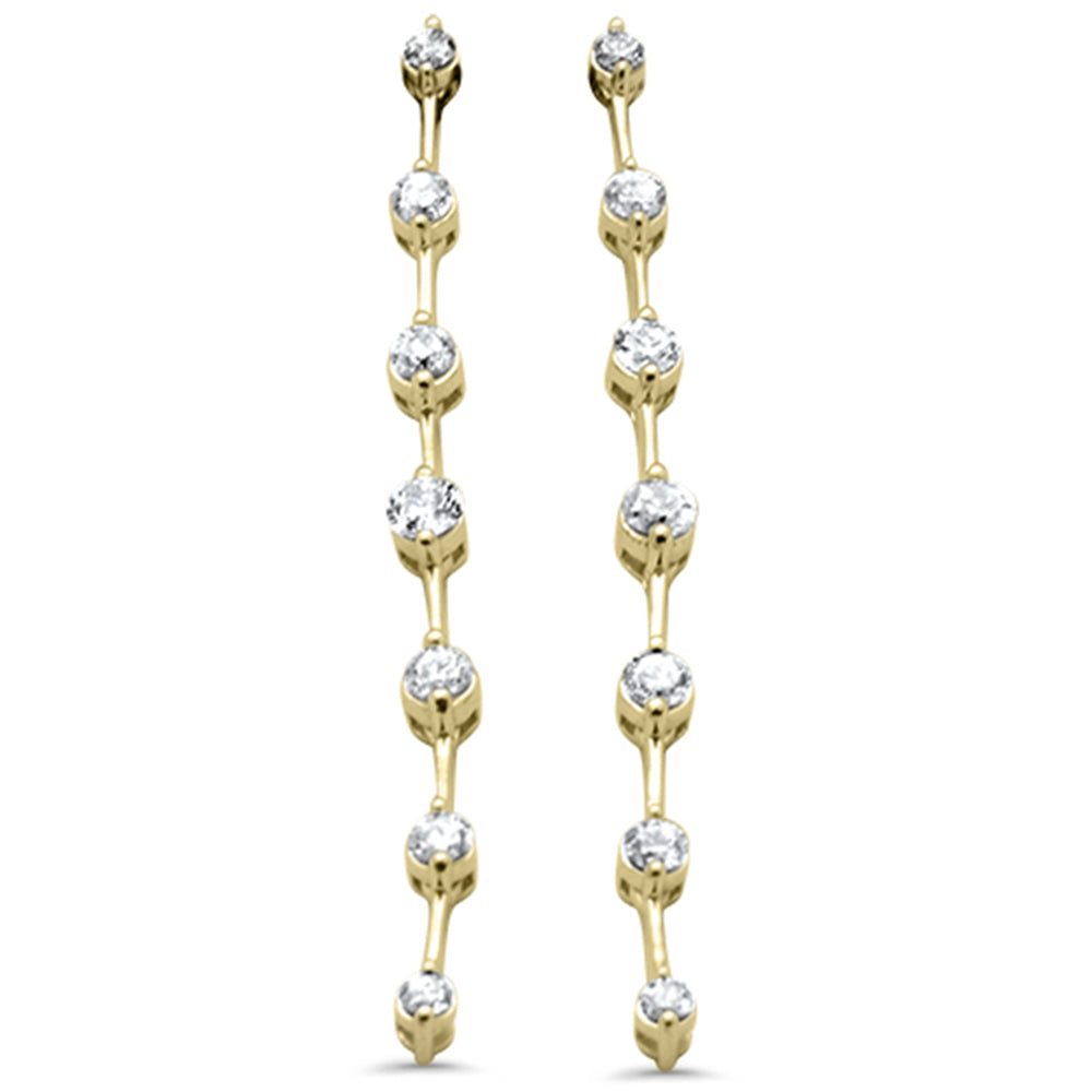 ''SPECIAL! .92ct G SI 14K Yellow GOLD Diamond Dangling Bar Earrings''