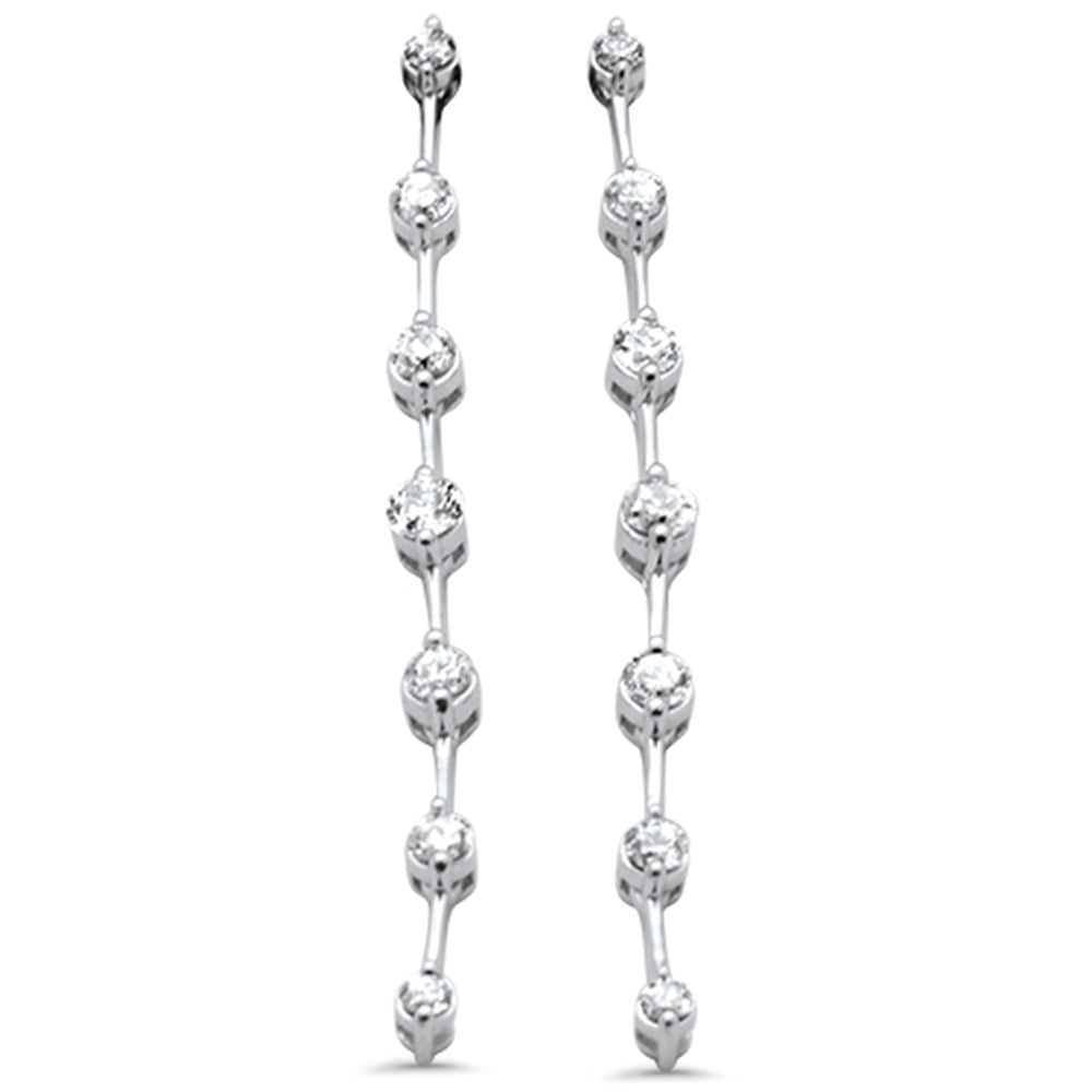 ''SPECIAL! .90ct G SI 14K White Gold Diamond Dangling Bar EARRINGS''