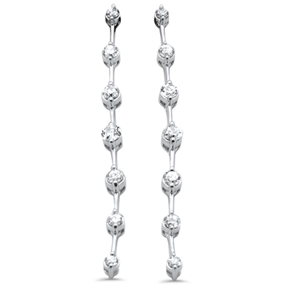 ''SPECIAL! .90ct G SI 14K White Gold DIAMOND Dangling Bar Earrings''