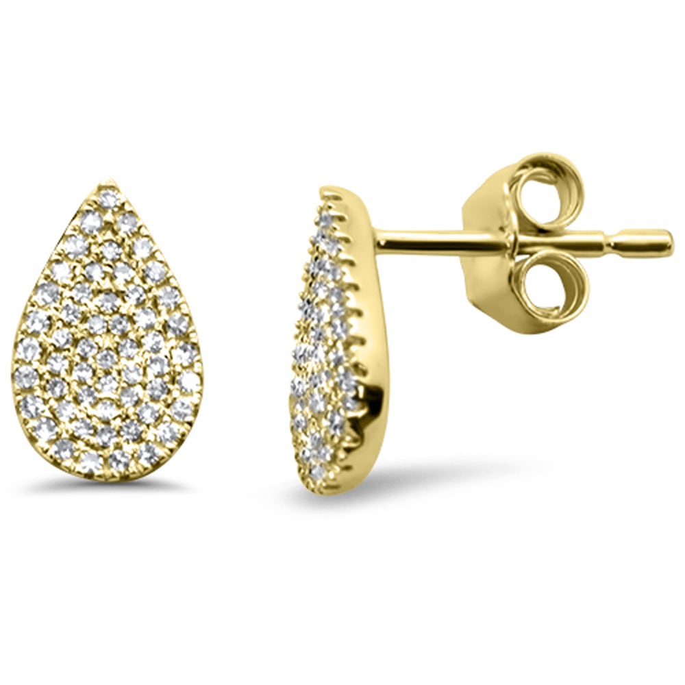 .22ct G SI 14K Yellow Gold DIAMOND Pear Shaped Stud Earrings