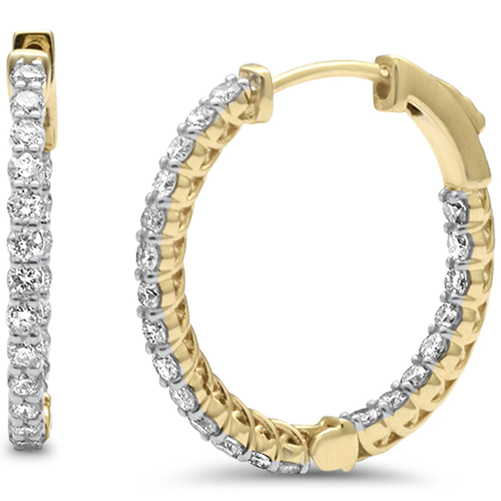 SPECIAL!  1.08ct G SI 14K Yellow Gold Diamond HOOP EARRINGS