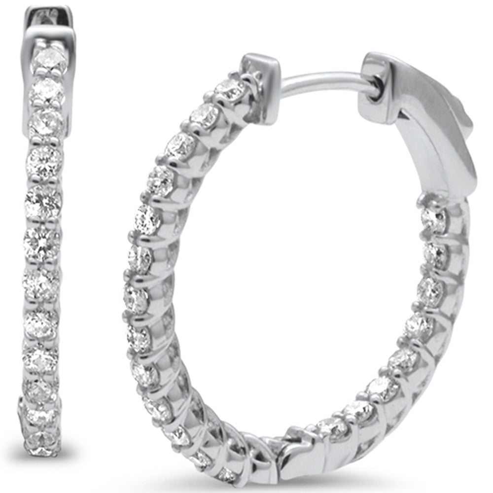 SPECIAL!  .51ct G SI 14K White Gold Diamond HOOP EARRINGS