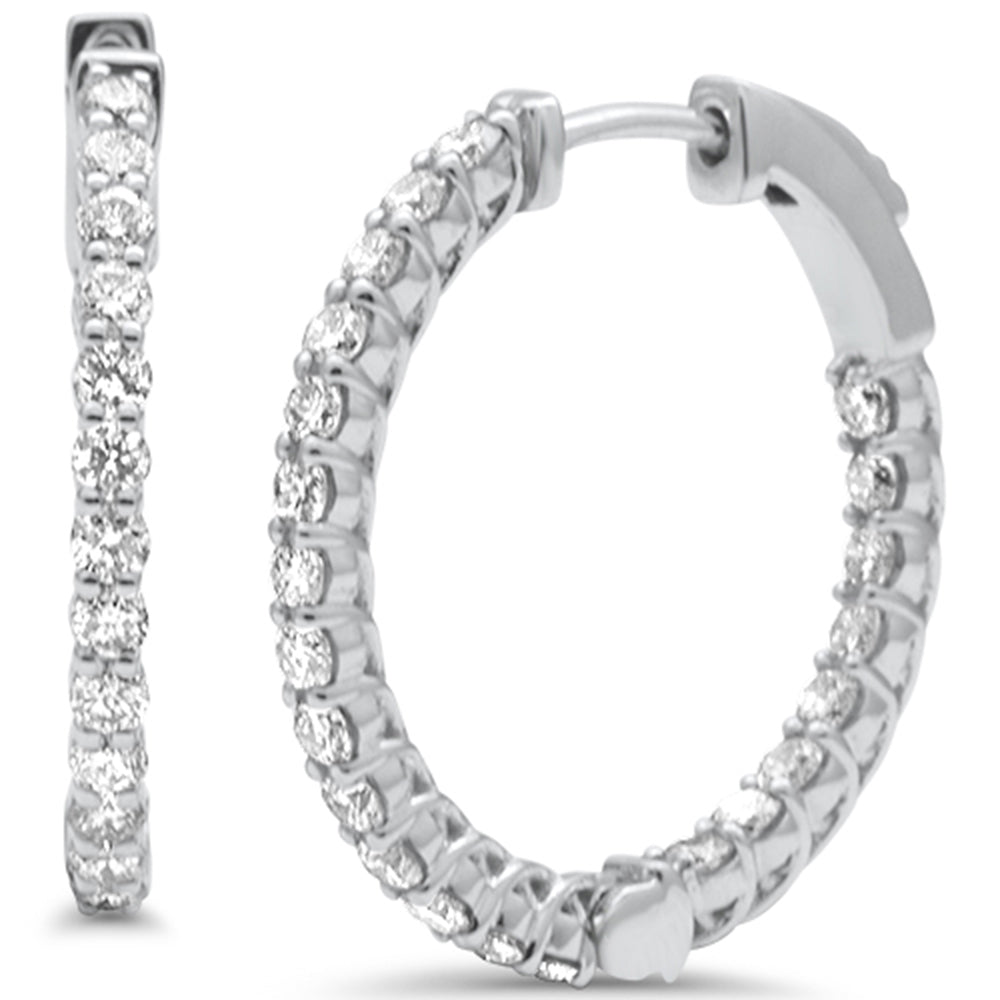 SPECIAL!  .76ct G SI 14K White Gold Diamond HOOP EARRINGS