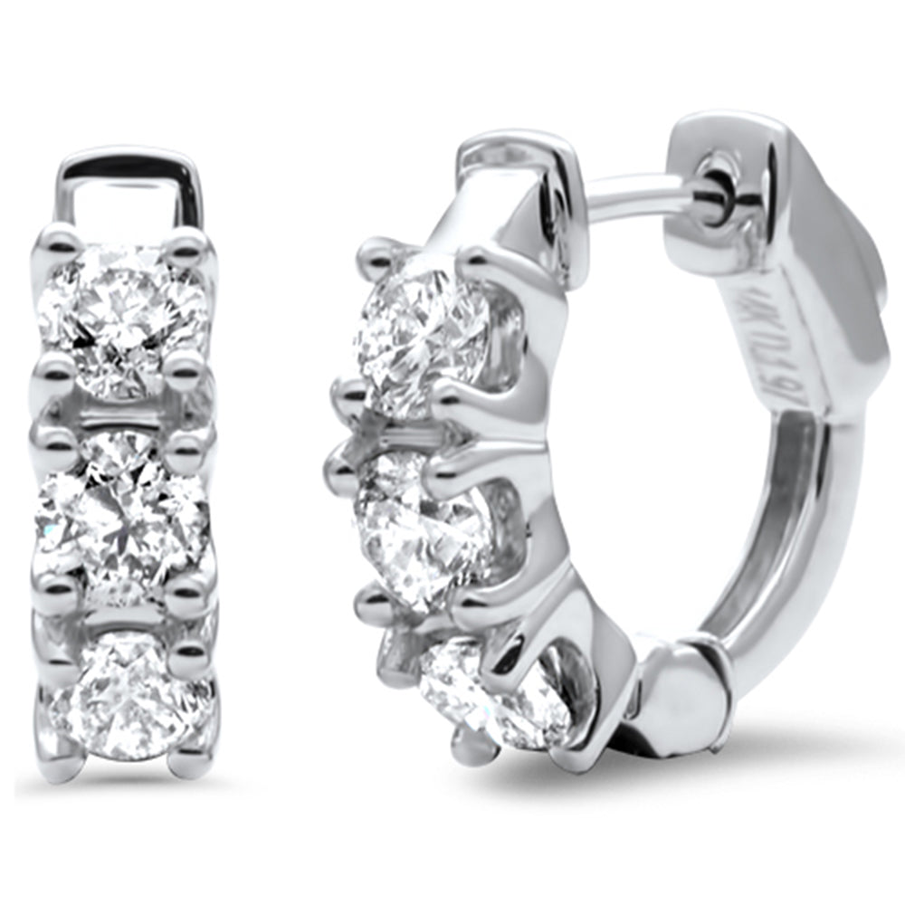 SPECIAL!  1.97ct G SI 14K White Gold DIAMOND Hoop Huggie Style Earrings