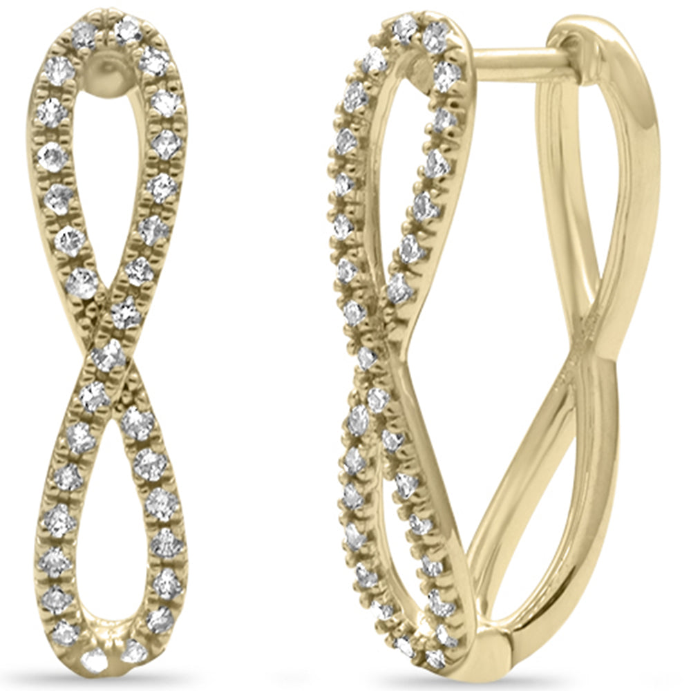 SPECIAL!  .24ct G SI 14K Yellow Gold DIAMOND Infinity Hoop Earrings