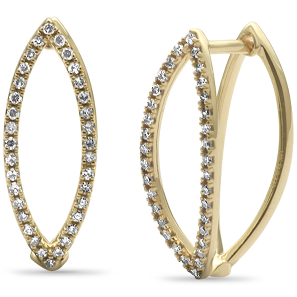 SPECIAL!  .25ct G SI 14K Yellow Gold DIAMOND Marquise Shape Hoop Earrings