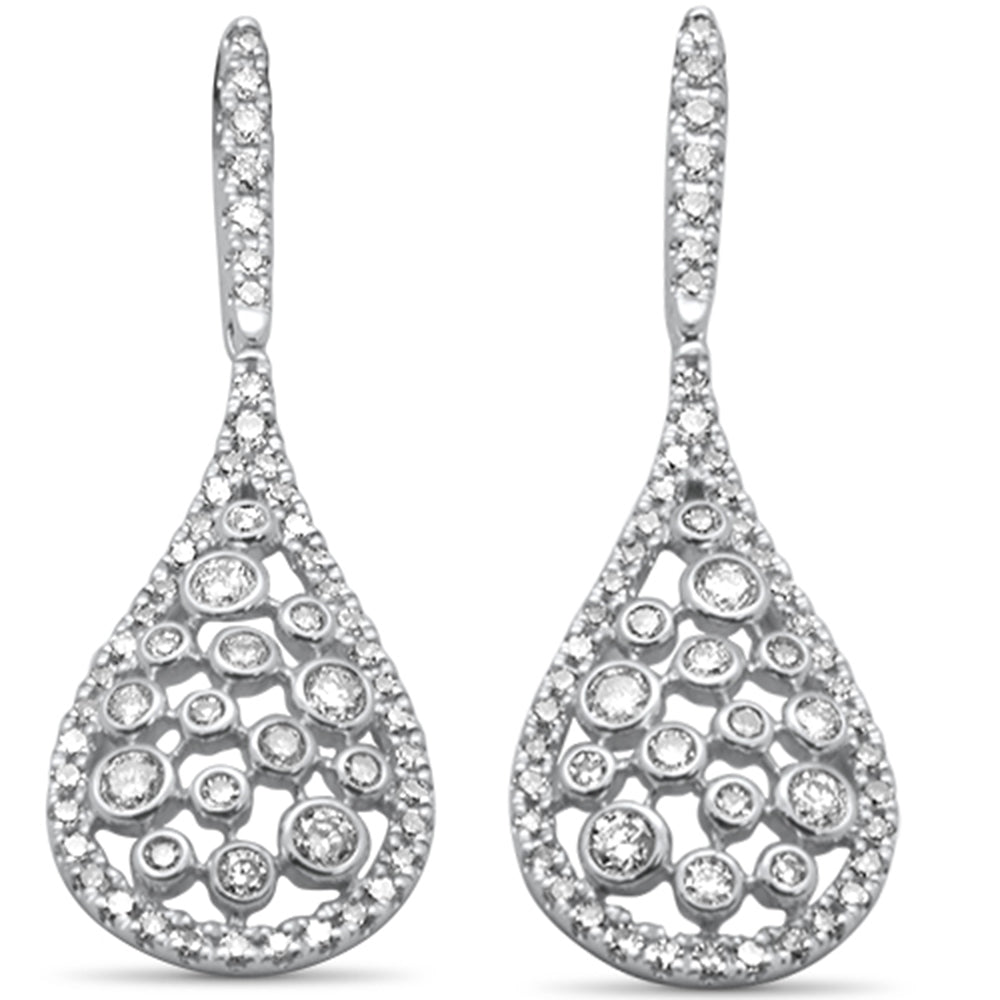 SPECIAL!  .99ct  G SI 14K White Gold DIAMOND Pear Shape Drop Earrings