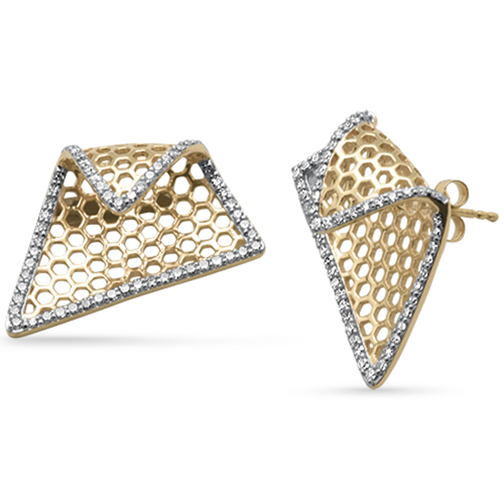 SPECIAL!  .77ct G SI 14K Yellow Gold DIAMOND Geometric Style Modern Earrings