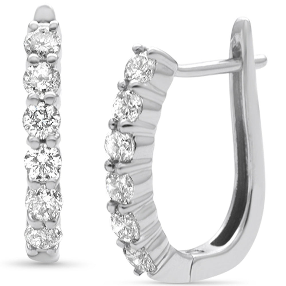 SPECIAL!  .96ct G SI 14K White Gold DIAMOND J Hoop Earrings