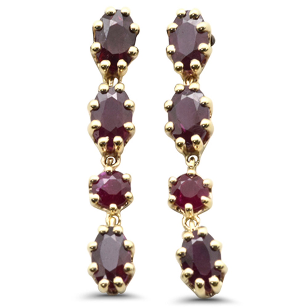 SPECIAL! 2.30ct G SI 14K Yellow GOLD Garnet Gemstones Drop Earrings