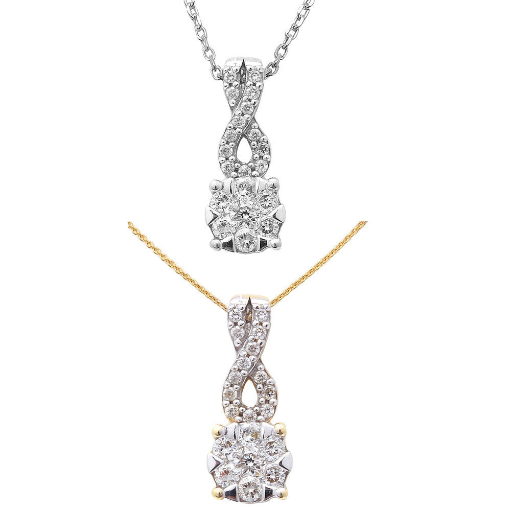 ''.20ct Round Solitaire Diamond Pendant 14kt White or Yellow GOLD Necklace 18''''''