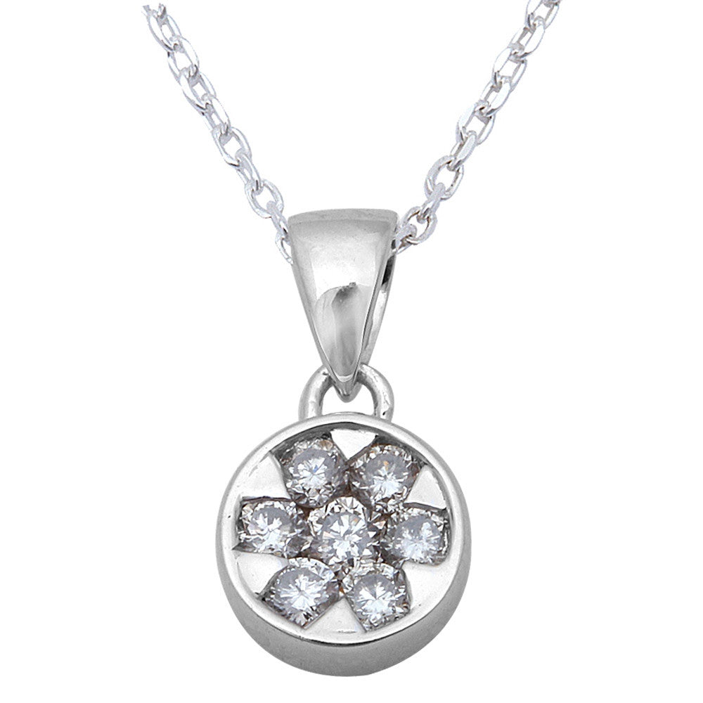 ''.25ct Round Diamond PENDANT Necklace 14kt White Gold 18'''' Chain''