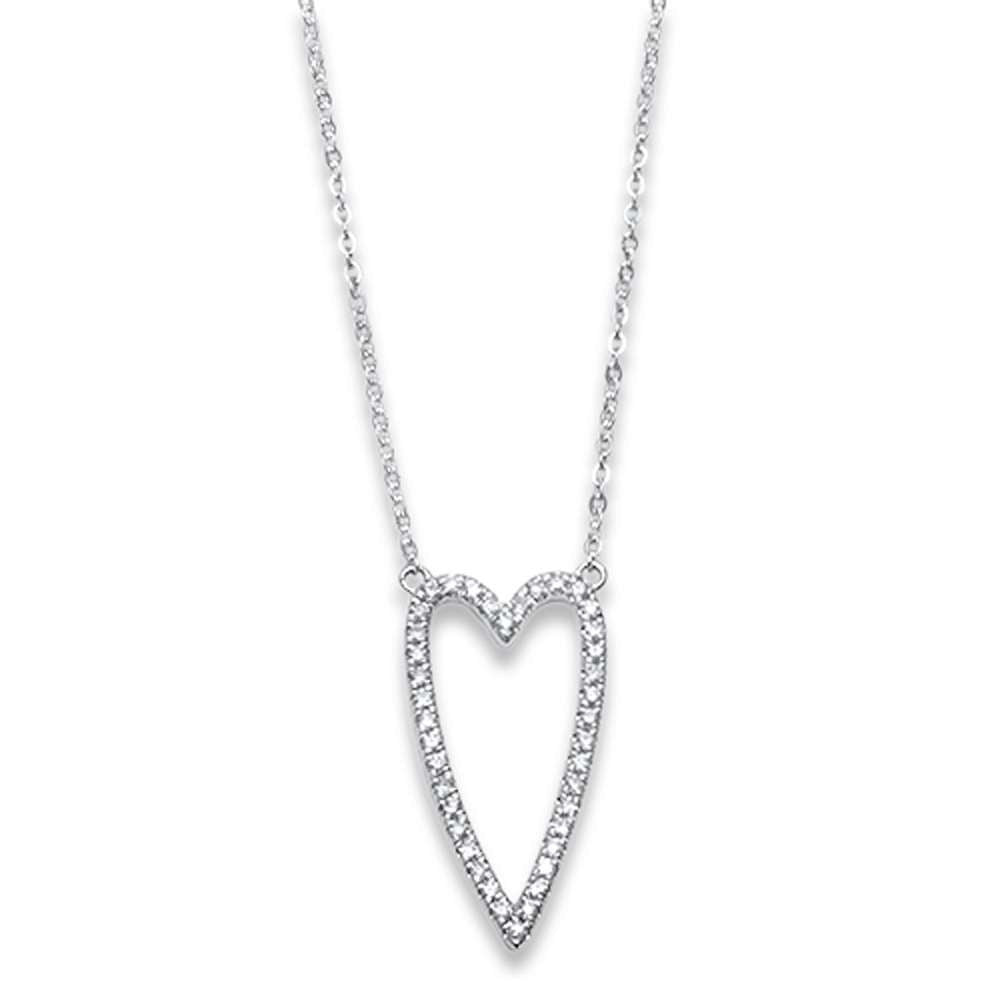 ''DIAMOND  CLOSEOUT!  .15ct F SI1 14k White Gold Heart Diamond Pendant Necklace 17''''''
