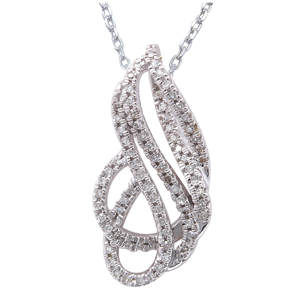 ''.19ct F SI Diamond Modern Fine Pendant 14kt White GOLD 18'''' Long''