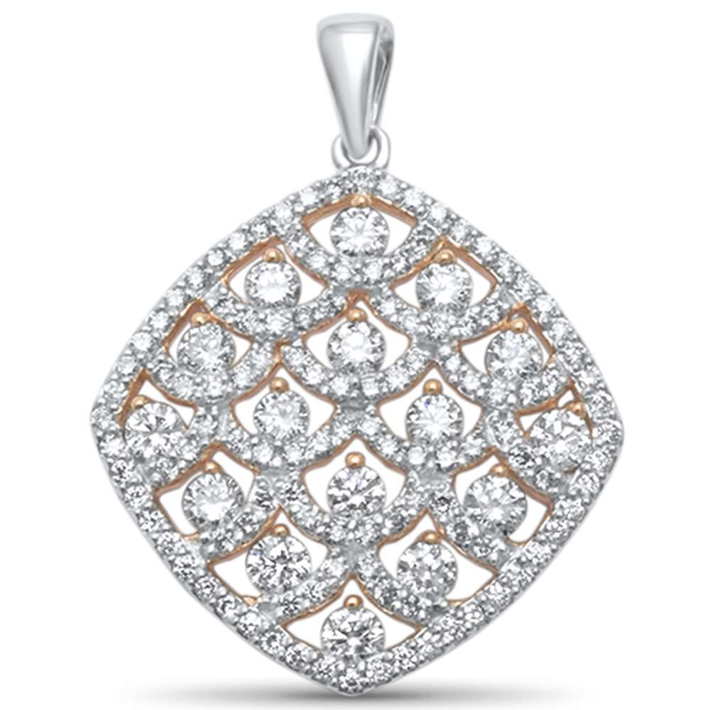 ''DIAMOND CLOSEOUT!  1.24ct H SI 14kt Two Tone Gold Diamond PENDANT 1''''''