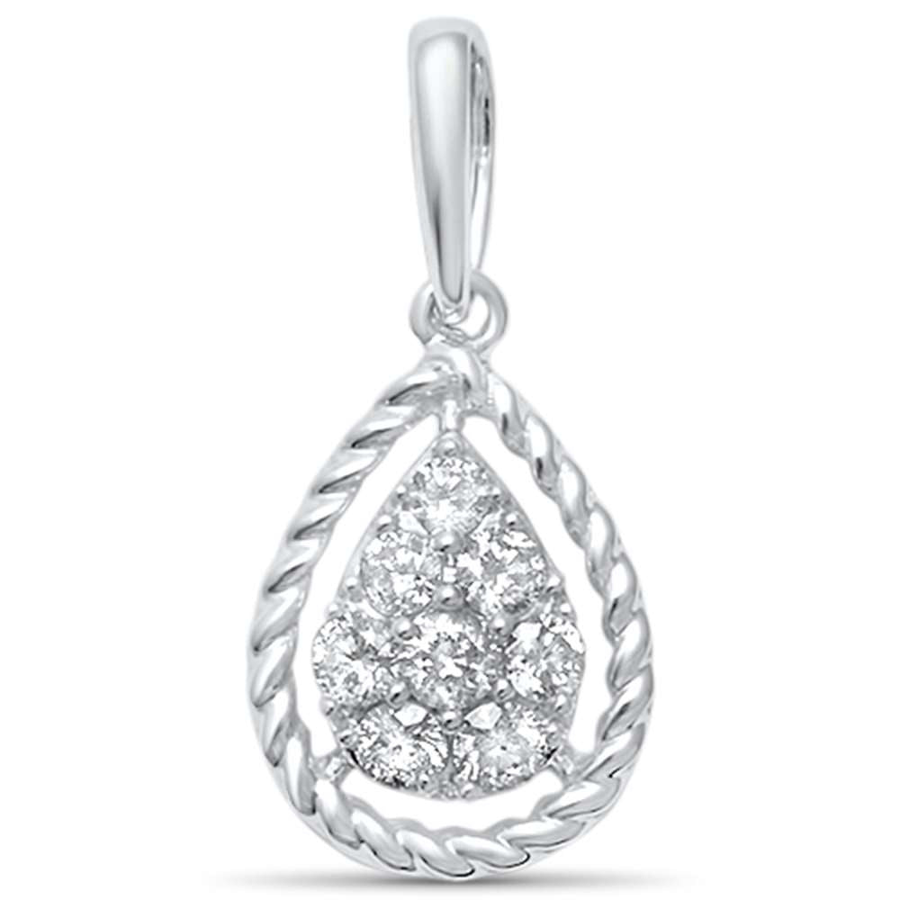 ''.21ct G SI 14kt White Gold Diamond Pear Shaped PENDANT .62'''' Long''