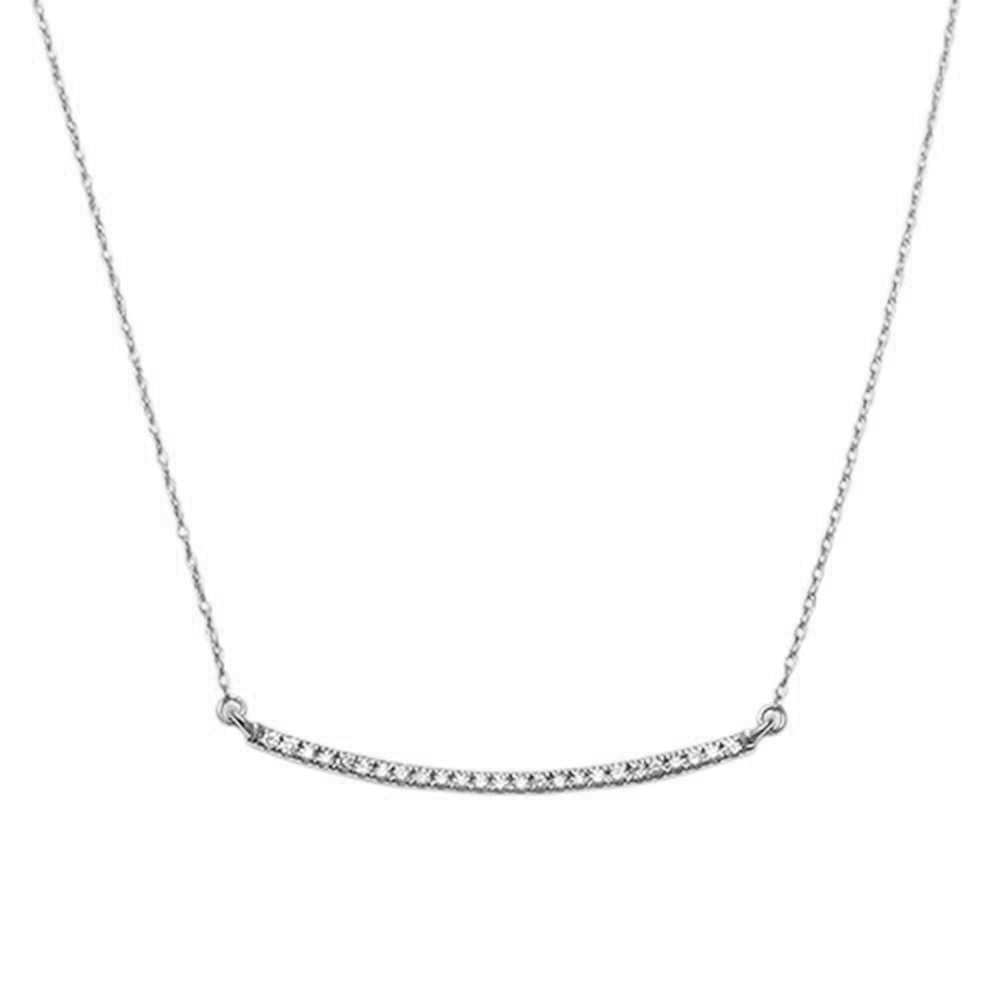 ''.15ct 14K White Gold Diamond Bar PENDANT Necklace 18'''' Long''