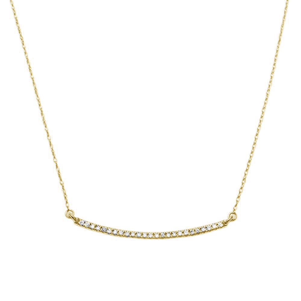 ''.15ct F SI 14K Yellow Gold Diamond Bar PENDANT Necklace 18'''' Long''