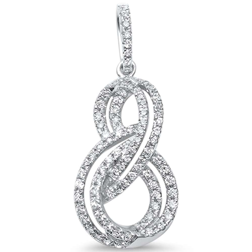 ''DIAMOND  CLOSEOUT!  .46ct G SI 14kt White GOLD Unique Modern Diamond Pendant 1.13'''' Long''