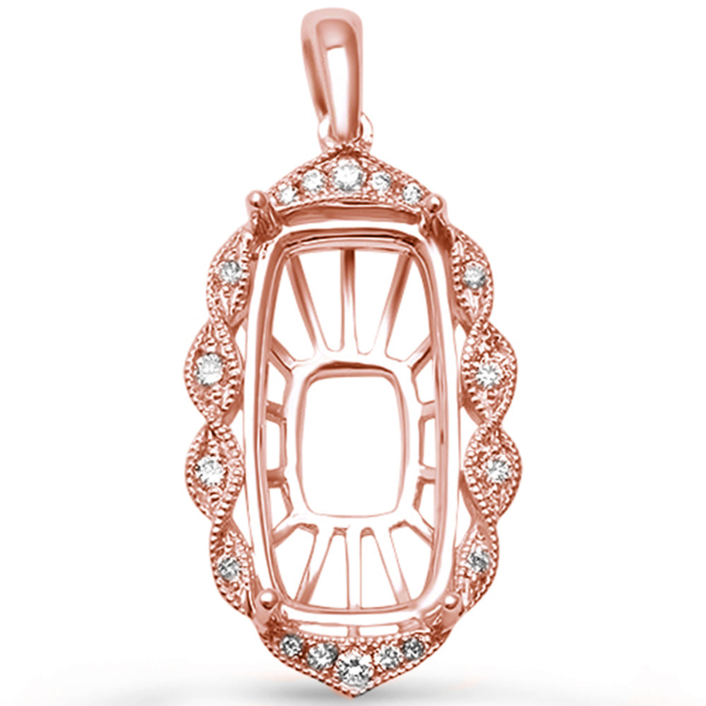 ''.13ct G SI 14kt Rose Gold DIAMOND Pendant Mounting 1'''' Long''