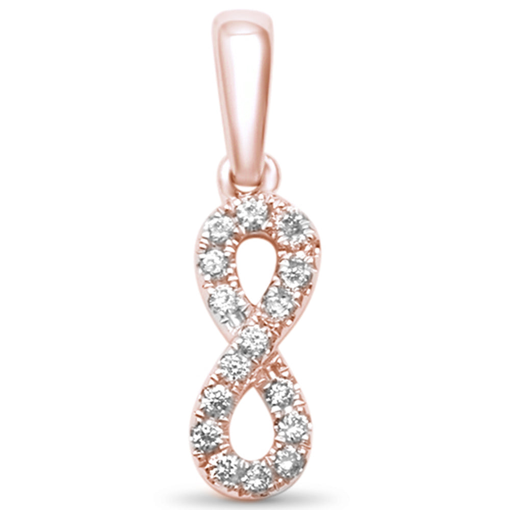 ''DIAMOND CLOSEOUT!  .09ct G SI 14kt Rose Gold Diamond Infinity PENDANT .56'''' Long''