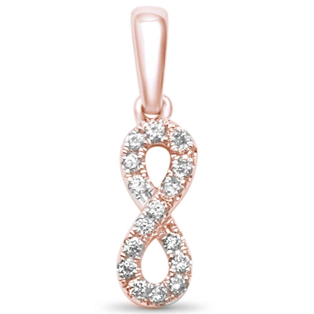 ''.09ct G SI 14kt Rose GOLD Diamond Infinity Pendant .56'''' Long''