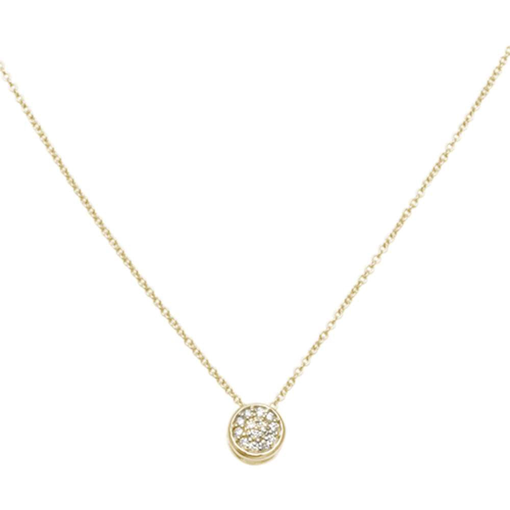 ''.08ct 14kt Yellow GOLD Round Diamond Drop Pendant 18'''' Necklace''