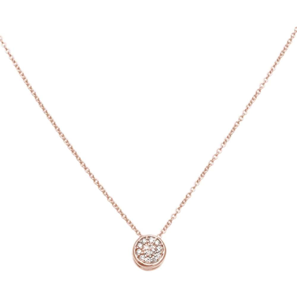 ''.08ct 14kt Rose Gold Round Diamond Drop PENDANT 18'''' Necklace''