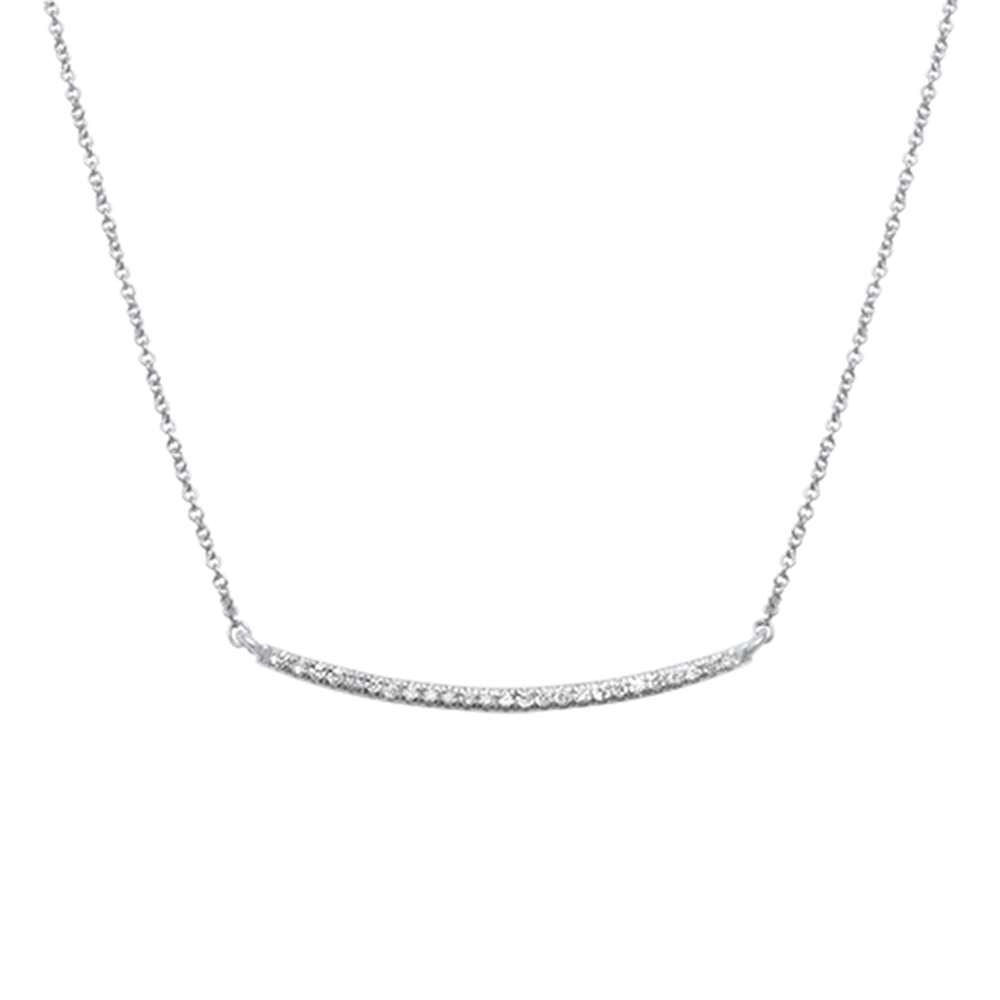 ''.15ct 14kt White Gold DIAMOND Trendy Bard Pendant 18'''' Necklace''